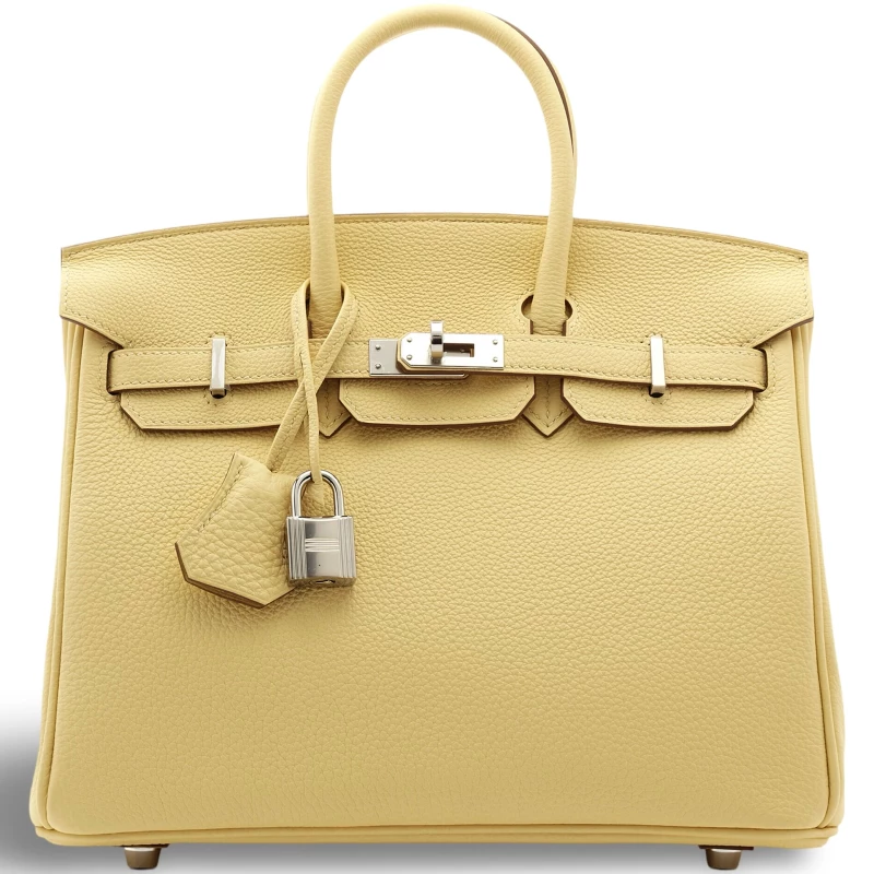 Hermès BIRKIN 25 VEAU TOGO JAUNE POUSSIN PHW B25TBM