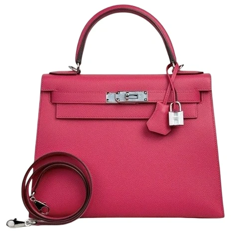 KELLY SELLIER 28 VEAU EPSOM FRAMBOISE/PRUNE