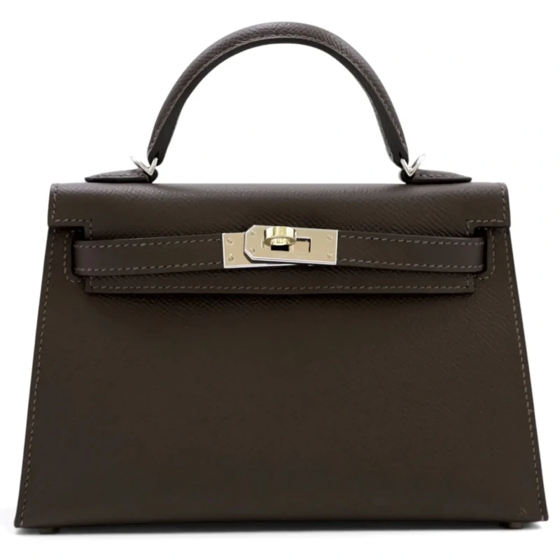 KELLY SELLIER 20 MINI VEAU EPSOM EBENE PHW