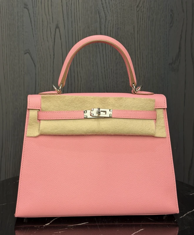 Hermès KELLY 25 VEAU EPSOM ROSE CONFETTI PHW K25ERC 9