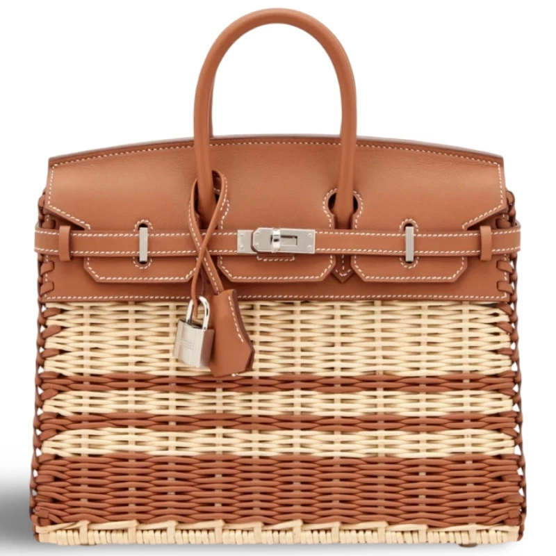 Hermès BIRKIN 25 PICNIC VEAU SWIFT / OSIER GOLD PHW B25PICNIC2