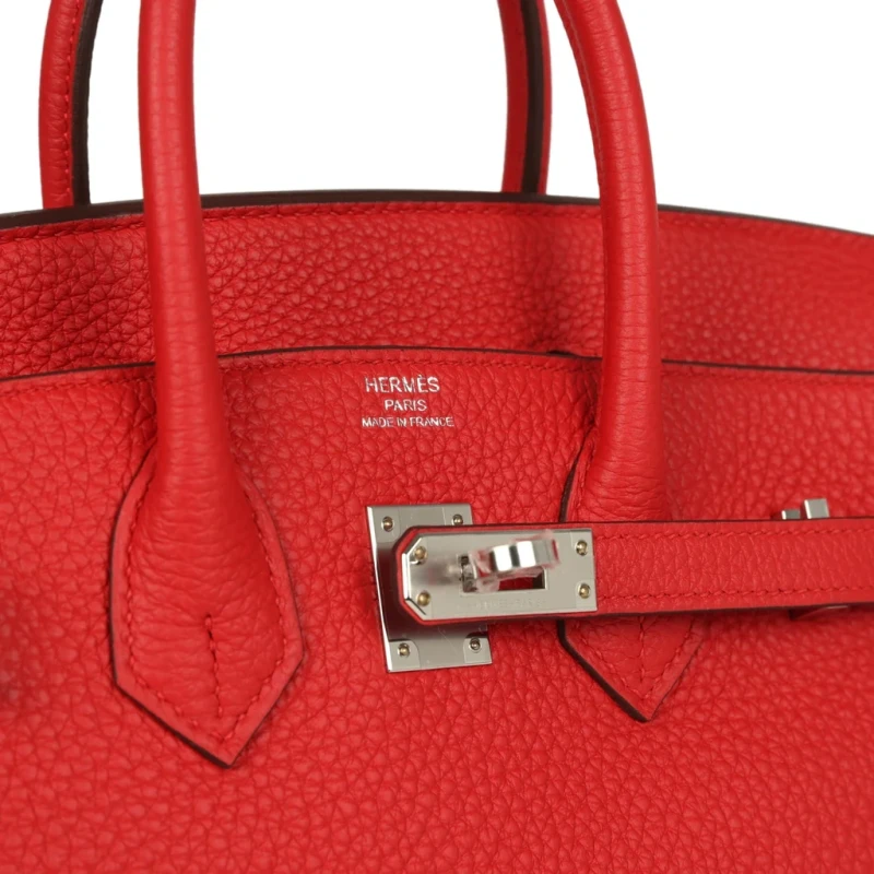 Hermès BIRKIN 25 TOGO ROUGE RADIEUX PHW B25TR 6