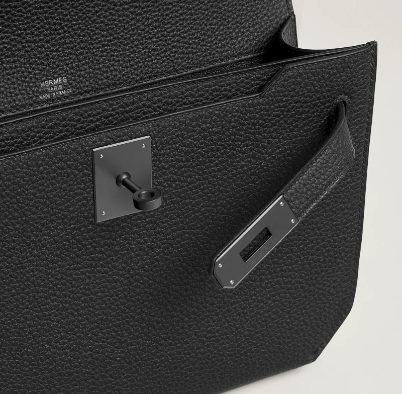 Hermès POCHETTE KELLY DEPECHES 25 MONOCHROME VEAU TOGO Kdep25 4
