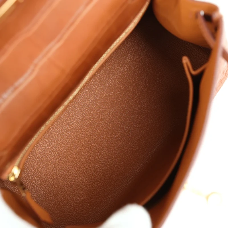 Hermès KELLY RETOURNE 25 ALLIGATOR MATTE GOLD GHW K25AMG 9