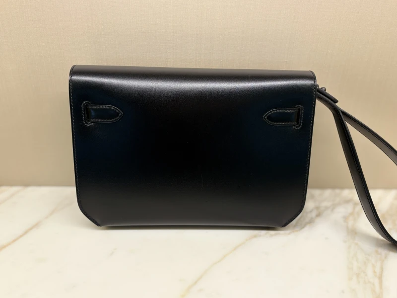Hermès KELLY DEPECHES 25 TADELAKT NOIR NHW KD25MONOCHROME 3