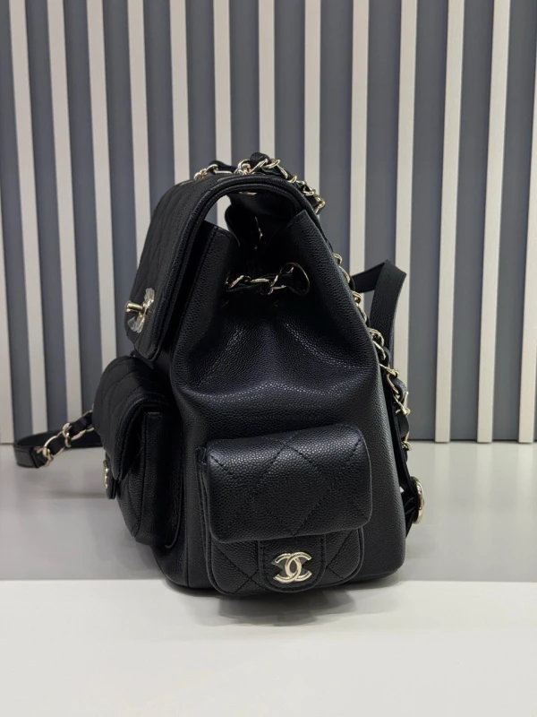 Chanel CAVIAR SKIN BLACK DUMA BACKPACK AS4398B 4