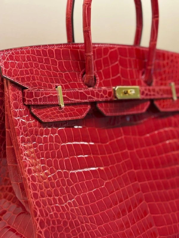 Hermès A SHINY BRAISE POROSUS CROCODILE BIRKIN 35 GHW B35braise 6