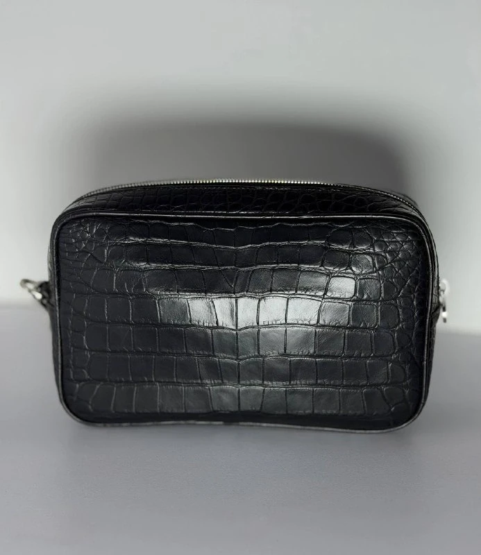  Kiton  Black Crocodile Leather Pochette Purse 5