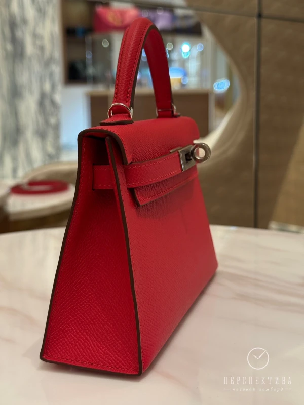Hermès Kelly Sellier Mini Veau Epsom 05 Rouge Radieux H071302CK 5