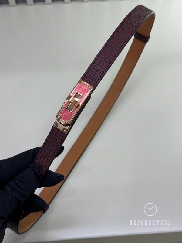 Hermès Kelly Splas'H 18 belt bordeaux / rose azalée H011751UDAD 9