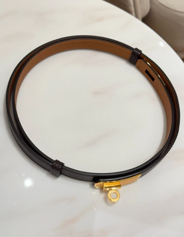 Hermès Kelly 18 belt Ebène Hunter cowhide YGP H081775CC46 3