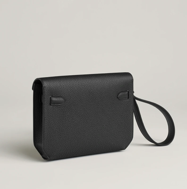 Hermès POCHETTE KELLY DEPECHES 25 MONOCHROME VEAU TOGO Kdep25 5