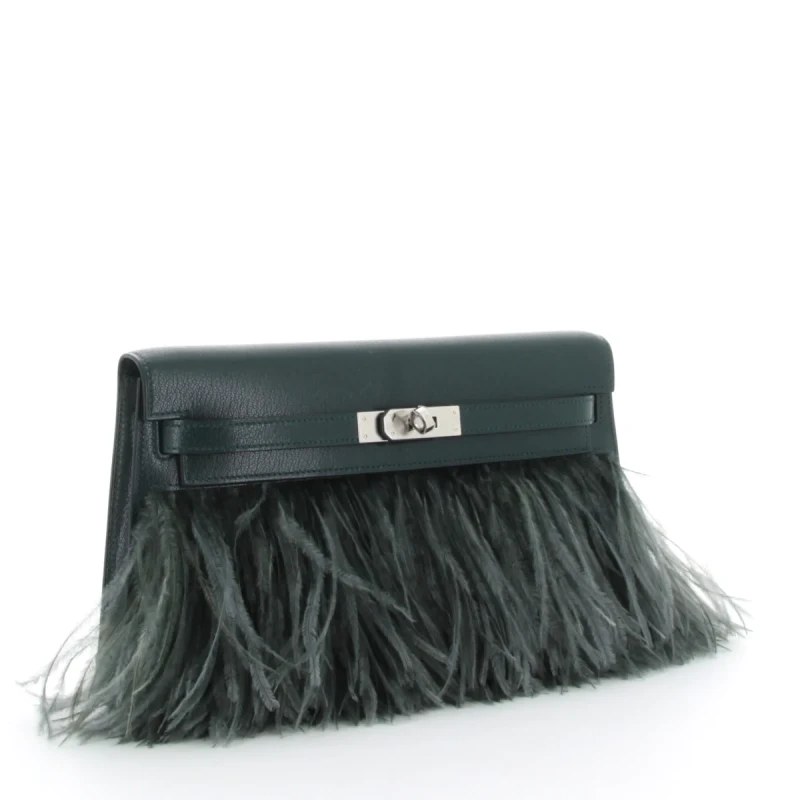 Hermès Kelly Elan Folie Vert Cypress Chèvre/ Vert Mangrove Feather PHW KEFVCVM 2