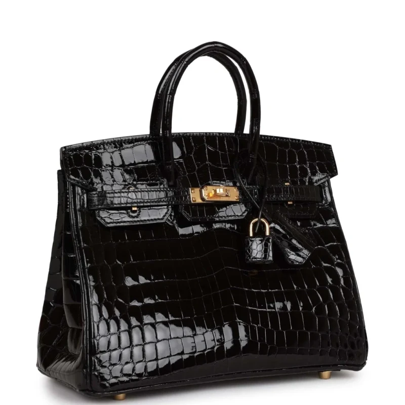 Hermès BIRKIN 25 CROCODILE NILOTICUS NOIR GHW B25CNN 2