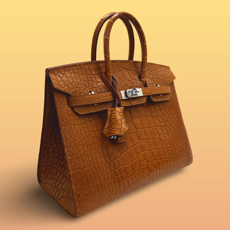 Hermès BIRKIN SELLIER 25 ALLIGATOR MATTE GOLD PHW B25AMG 5