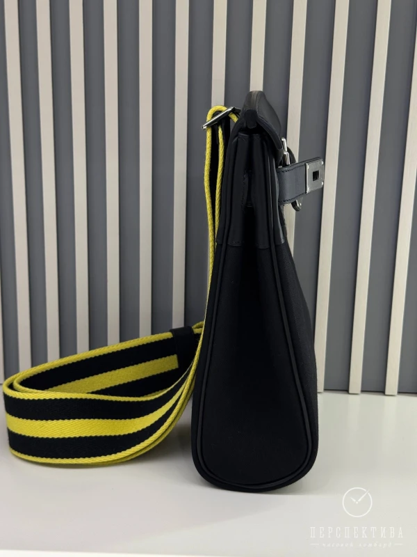 Hermès Hac a Dos PM backpack noir / new lime Woolycot / Swift H085316CKAA 3