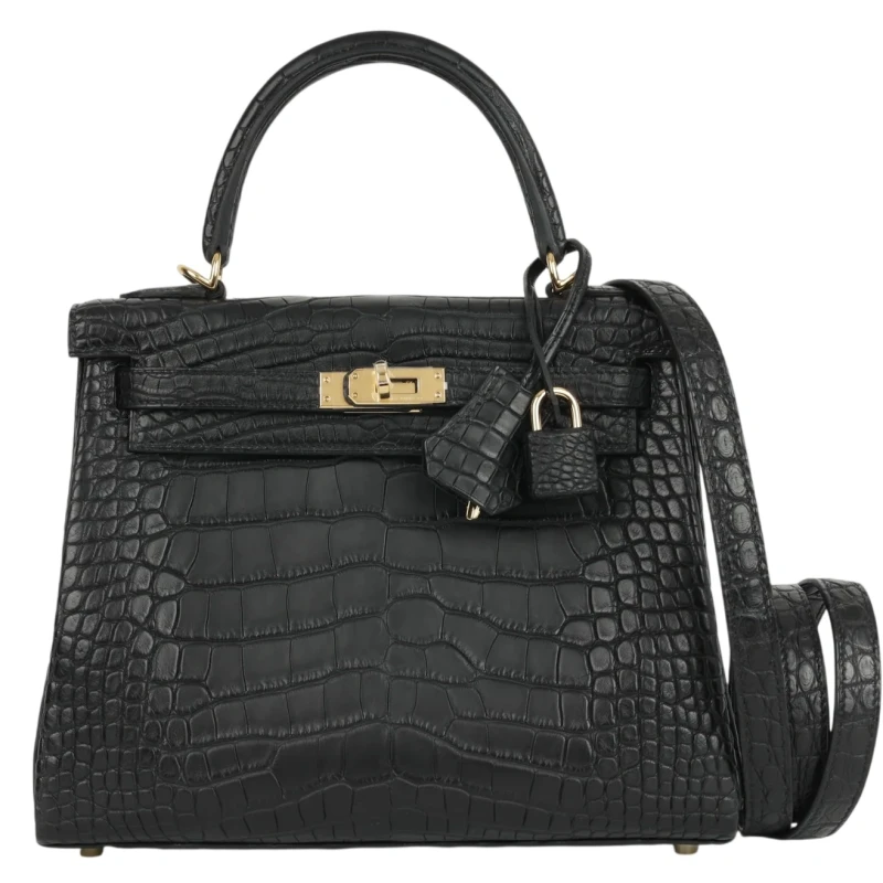 KELLY II RETOURNE 25 ALLIGATOR MISSISSIPPIENSIS NOIR GHW