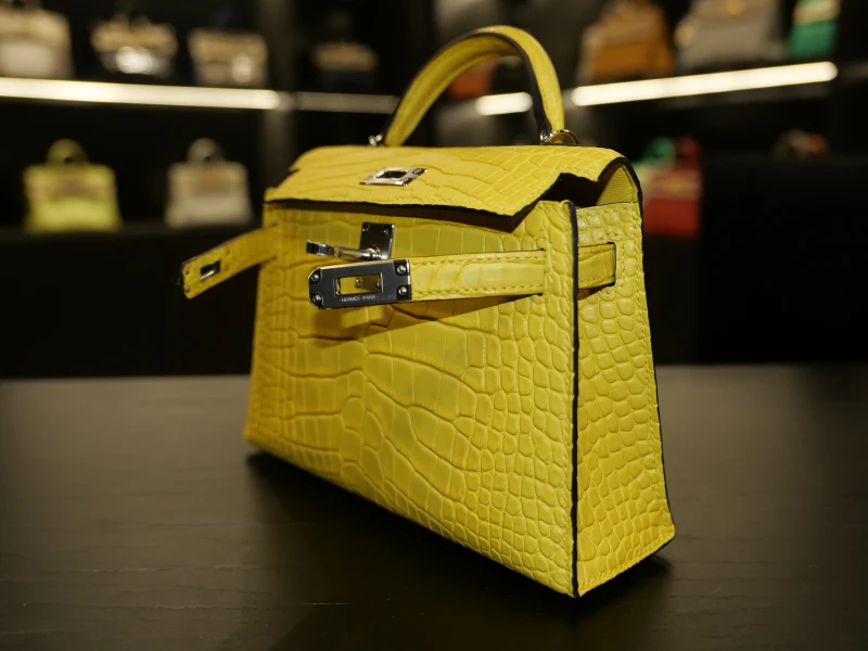 Hermès KELLY 20 MINI ALLIGATOR MATTE MIMOSA PHW K20AMM 6