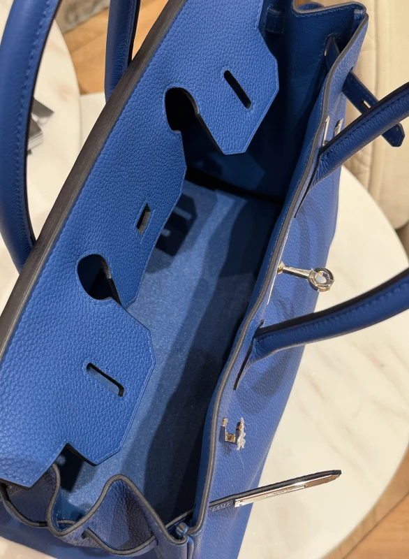 Hermès BIRKIN 30 VEAU TOGO BLEU ZELLIGE PHW B30BZ 7