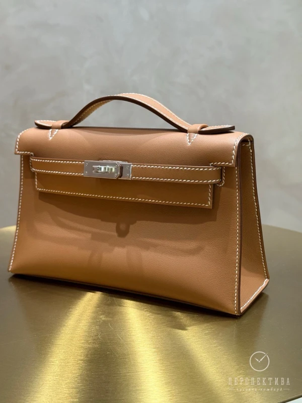 Hermès KELLY POCHETTE VEAU SWIFT GOLD PHW KPSG 3