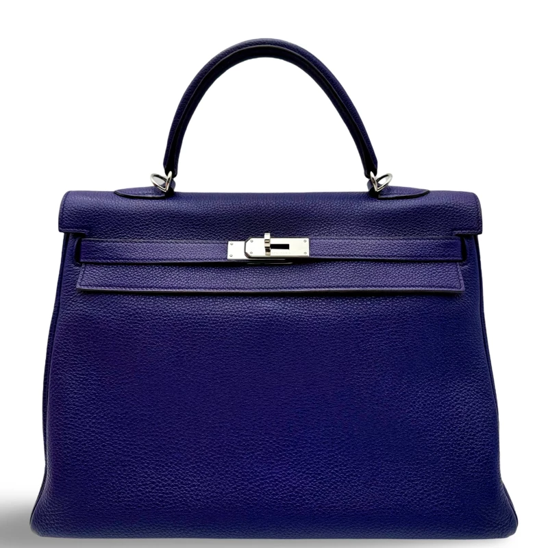 Hermès KELLY RETOURNE 35 CLEMENCE IRIS PHW K35CI