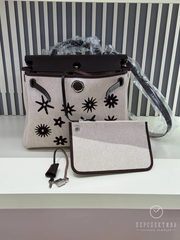 Hermès Herbag Zip 31 hobnailed bag ébène / écru / beige H085131CKAB 3