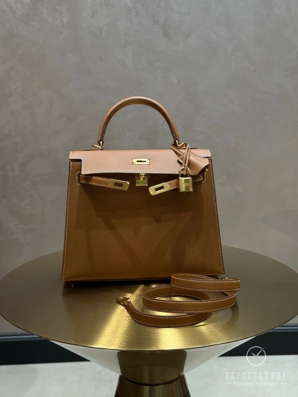 Hermès KELLY SELLIER 25 VEAU EPSOM GOLD GHW K25EG 5