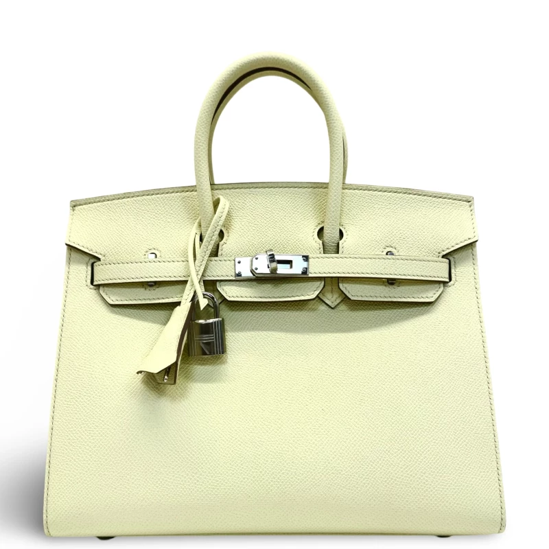 Hermès BIRKIN SELLIER 25 EPSOM JAUNE MILTON PHW B25EJM