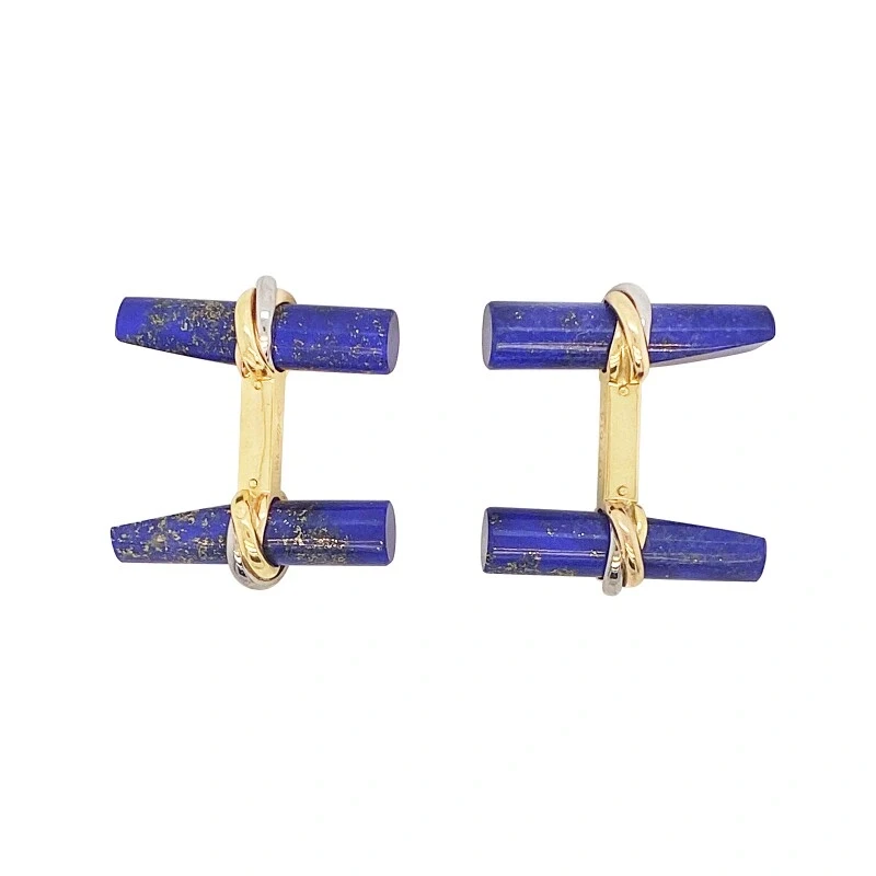 Set of Lapis Lazuli and Onyx Trinity Cufflinks