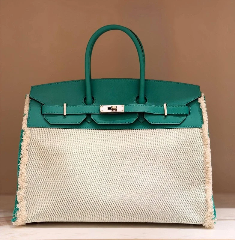 Hermès Birkin Fray 35 Swift / Toile Vert Menthe B35Toile 2