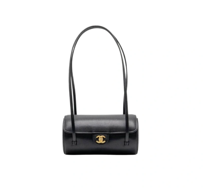 Small Preppy Bowling Bag Caviar Black GHW