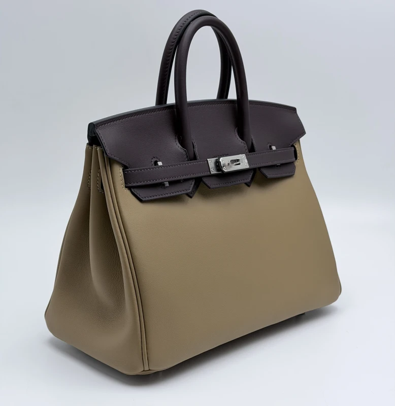 Hermès BIRKIN 25 BICOLORE VEAU SWIFT DUNE/ROUGE SELLIER B25SDRS 2