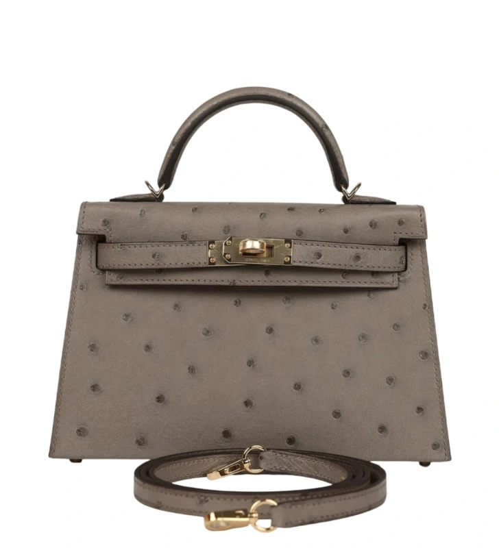 Hermès KELLY SELLIER HSS 20 OSTRICH GRIS TOURTERELLE PBHW H557703CZ 2