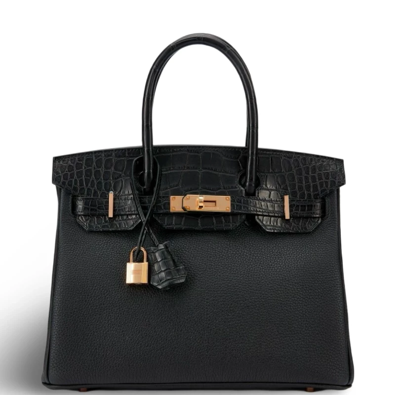 BIRKIN 30 TOUCH ALLIGATOR MATTE/TOGO NOIR GHW