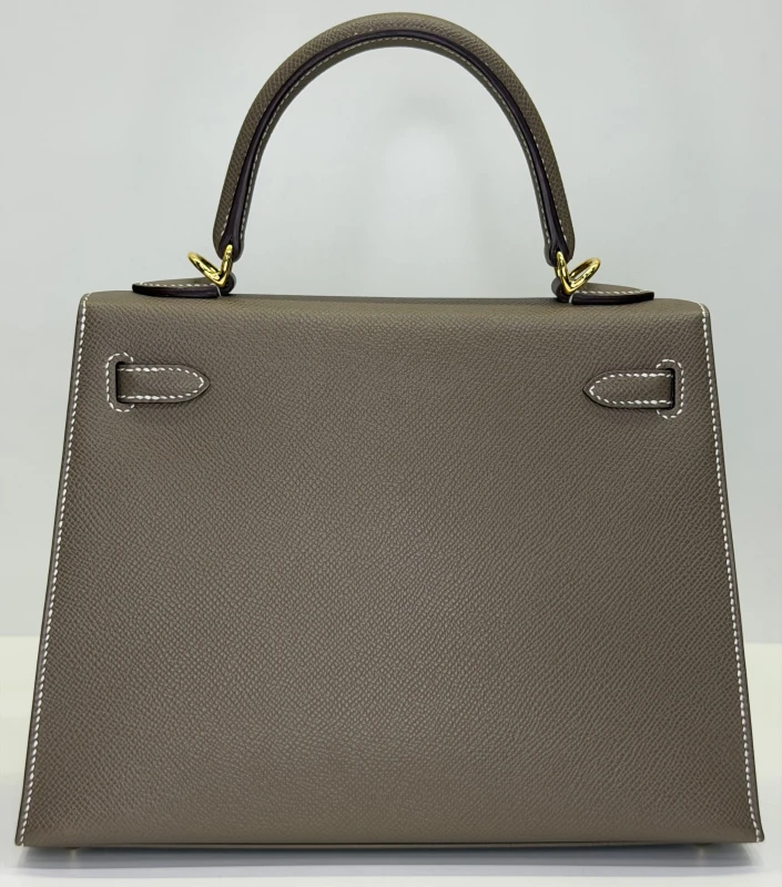 Hermès KELLY 25 VEAU EPSOM ETOUPE GHW K25EE 5