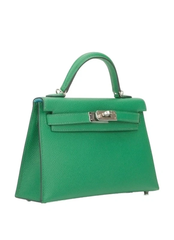 Hermès KELLY II SELLIER MINI VERSO VEAU EPSOM AE CACTUS/PAILLE PHW H071962CKAE 3