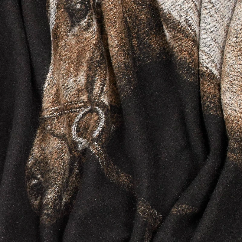 Hermès Blanket in jacquard woven cashmere with "Cheval Palomino" print H102956M 01 2