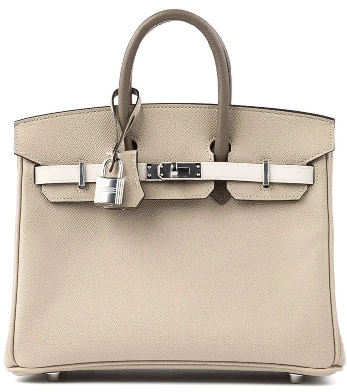 Hermès BIRKIN 25 RETOURNE EPSOM TRENCH/CRAIE/ETOUPE PHW B25ETRICOLOUR 1