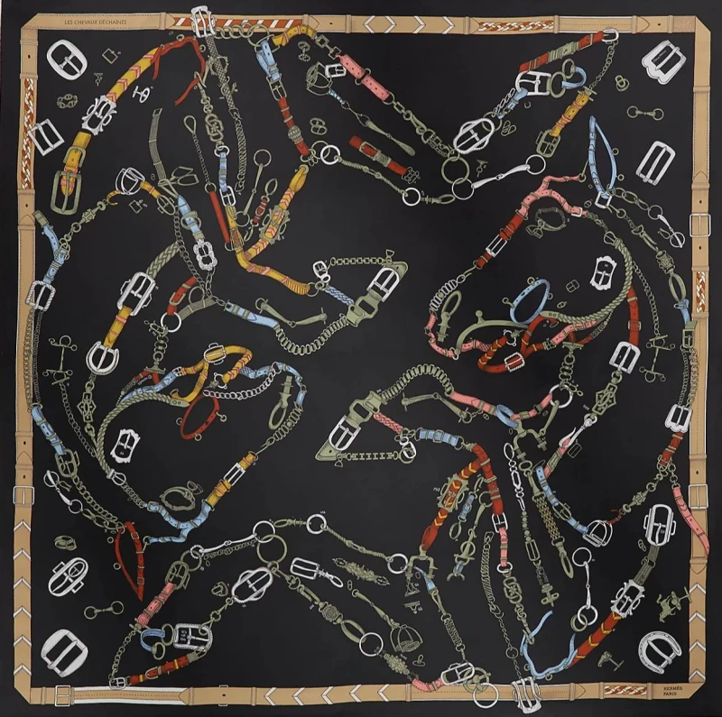Hermès Les Chevaux Dechaines scarf 90 scarf 1