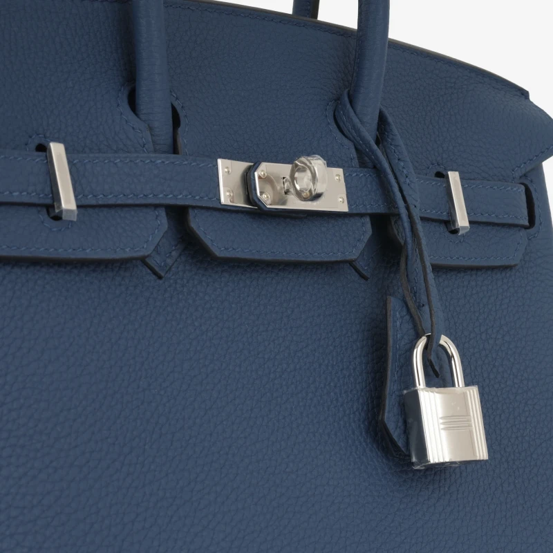 Hermès BIRKIN 25 TOGO BLEU TIE PHW B25TBT 3