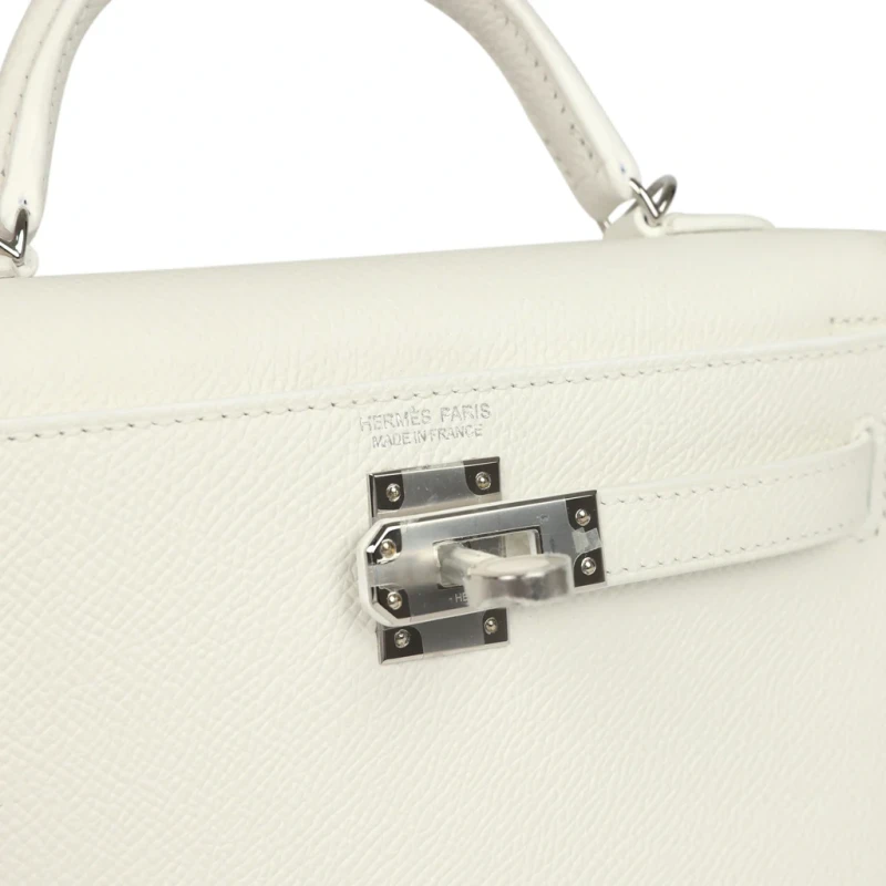 Hermès KELLY 20 MINI VEAU EPSOM NEW WHITE PHW K20ENW 6