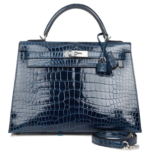 KELLY SELLIER 28 CROCODILE PORORSUS BLEU ROI PHW