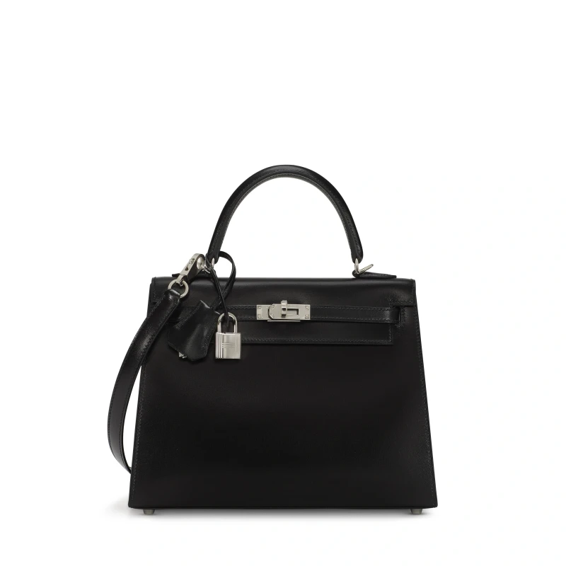 Hermès KELLY SELLIER 25 BOX CALF NOIR PHW K25BN 2