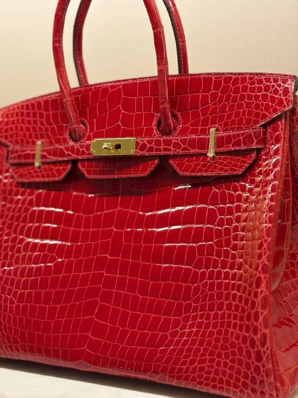 Hermès A SHINY BRAISE POROSUS CROCODILE BIRKIN 35 GHW B35braise 7