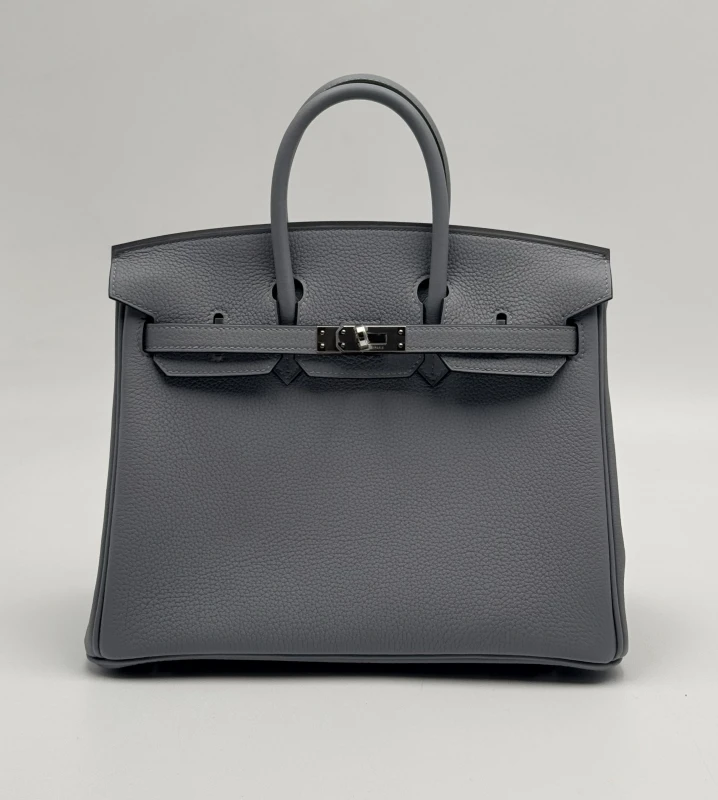 Hermès BIRKIN 25 VEAU TOGO GRIS PANTIN PHW B25TGP 2