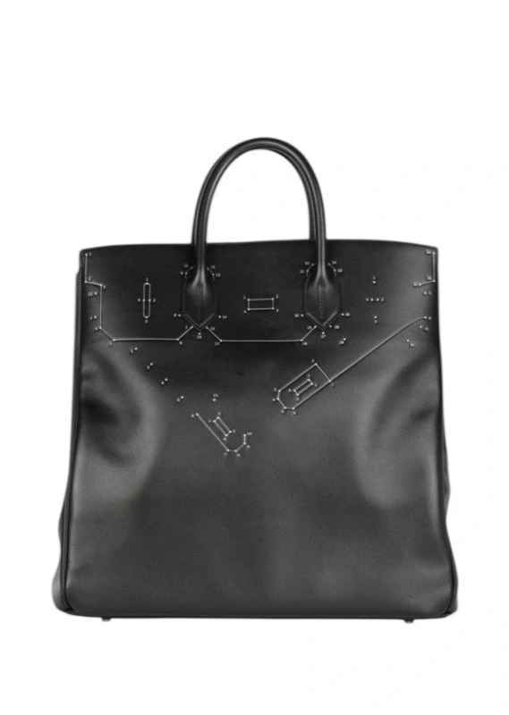 Relier Birkin 40 cm Retourne Veau Evergrain 89 Noir