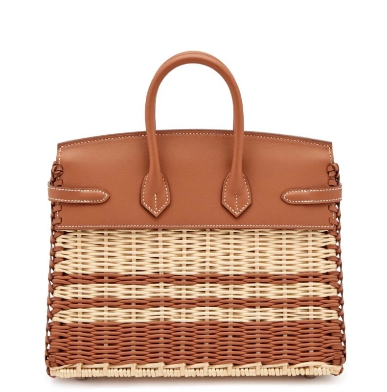 Hermès BIRKIN 25 PICNIC VEAU SWIFT / OSIER GOLD PHW B25PICNIC2 5