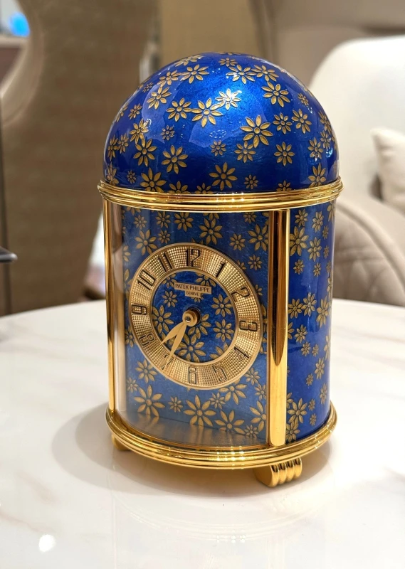 Patek Philippe Patek Philippe “Flowers on a blue graund” Enamel Table Clock Flowers 5