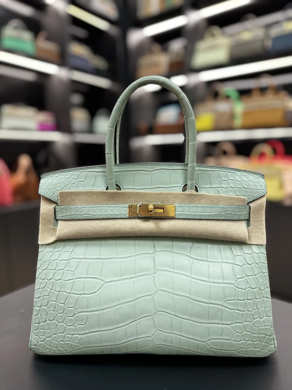 Hermès HERMES BIRKIN 30 ALLIGATOR MATTE VERT DEAU GHW B30AMVD 3