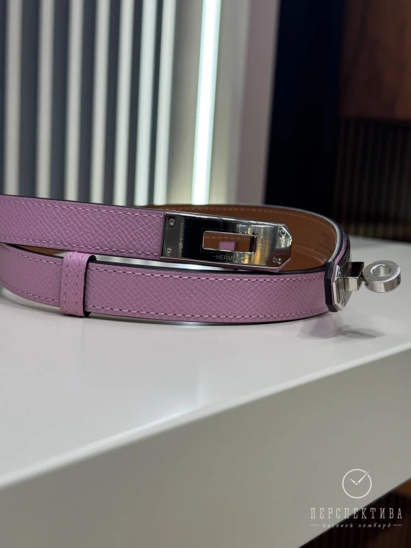 Hermès Kelly 18 belt Epsom Mauve Pale PHW H069853CD01 3